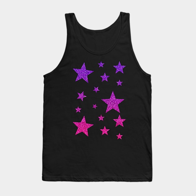 Purple Pink Ombre Faux Glitter Stars Tank Top by Felicity-K